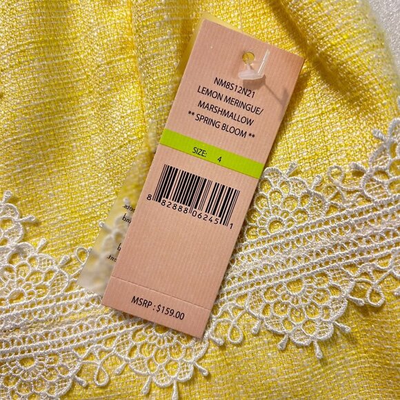 Nanette Lepore Yellow Sleeveless Bouclé Dress Size 4 NWT - Picture 8 of 8